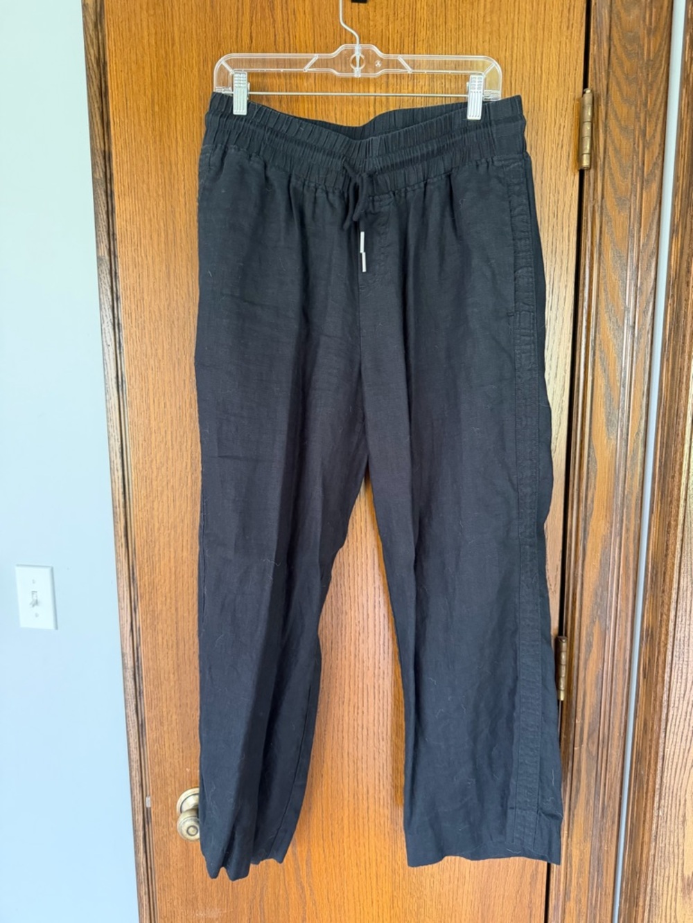 Women’s Black Relaxed Linen Drawstring Pants
